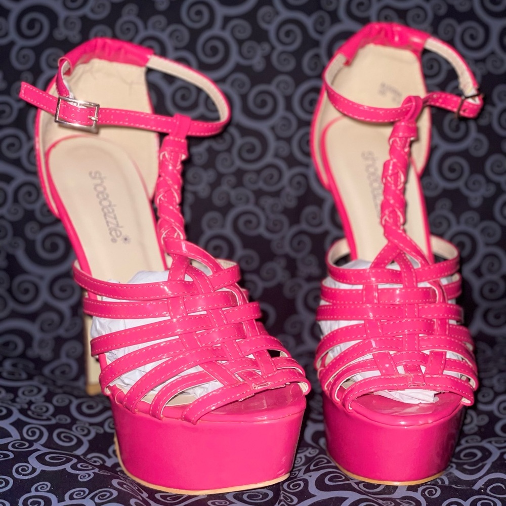 Hot Pink Strappy Heel